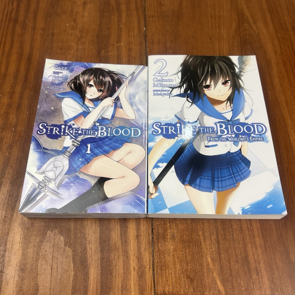 Strike The Blood Vol 1 & 2 Light Novel Lot 1st Print Yen On Gakuto Mikumo Manga